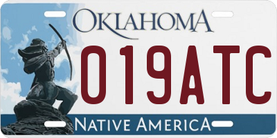 OK license plate 019ATC