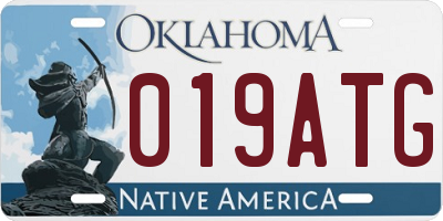 OK license plate 019ATG