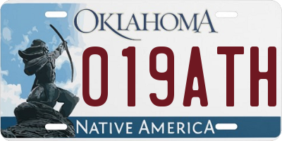 OK license plate 019ATH