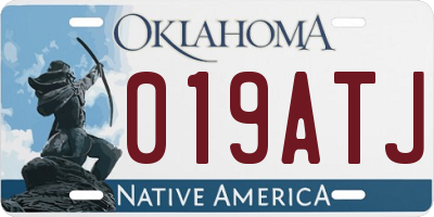 OK license plate 019ATJ