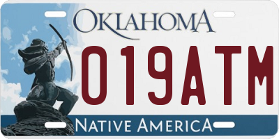 OK license plate 019ATM