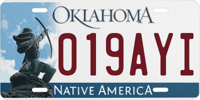 OK license plate 019AYI