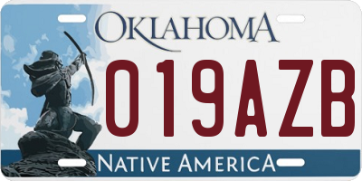 OK license plate 019AZB