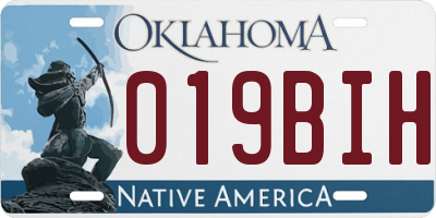 OK license plate 019BIH