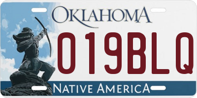 OK license plate 019BLQ