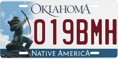 OK license plate 019BMH