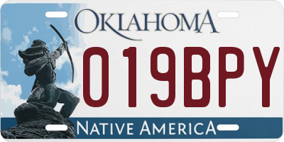 OK license plate 019BPY