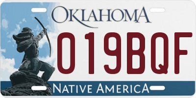 OK license plate 019BQF