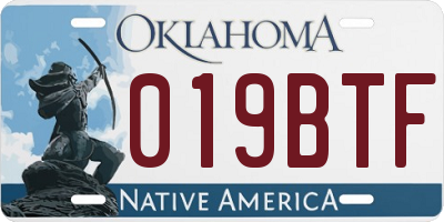 OK license plate 019BTF