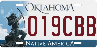 OK license plate 019CBB