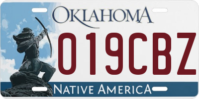 OK license plate 019CBZ