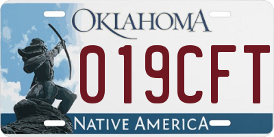 OK license plate 019CFT