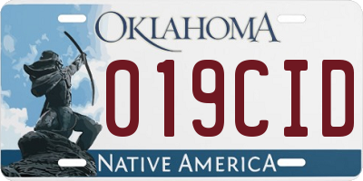 OK license plate 019CID