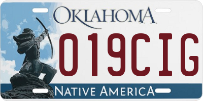 OK license plate 019CIG