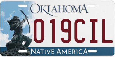 OK license plate 019CIL
