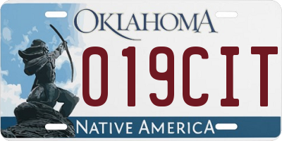 OK license plate 019CIT