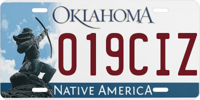 OK license plate 019CIZ
