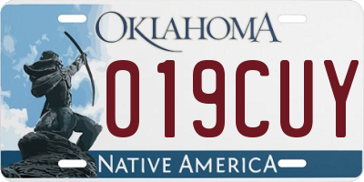 OK license plate 019CUY