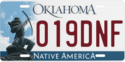 OK license plate 019DNF