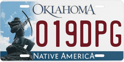 OK license plate 019DPG