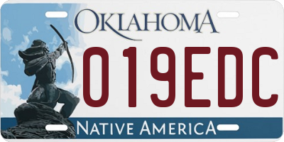 OK license plate 019EDC