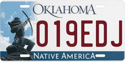 OK license plate 019EDJ