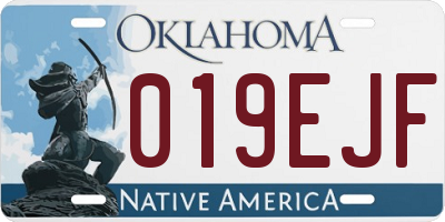 OK license plate 019EJF