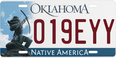 OK license plate 019EYY