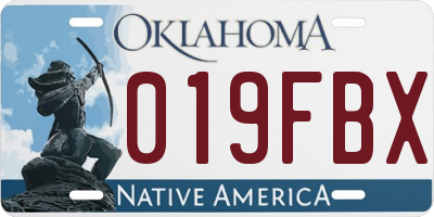OK license plate 019FBX