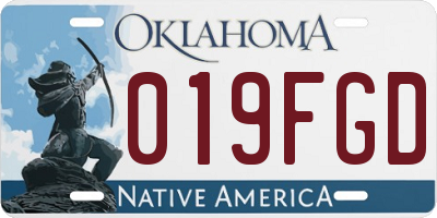 OK license plate 019FGD