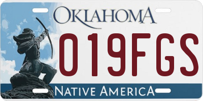 OK license plate 019FGS