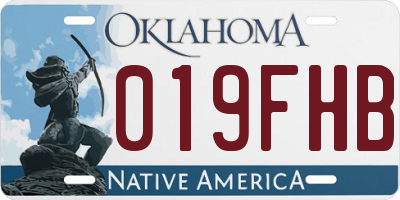 OK license plate 019FHB