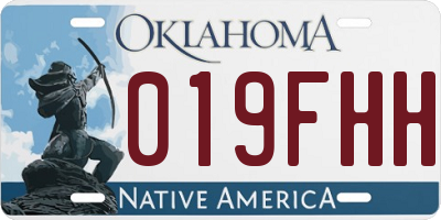 OK license plate 019FHH
