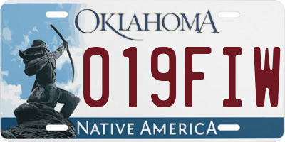 OK license plate 019FIW