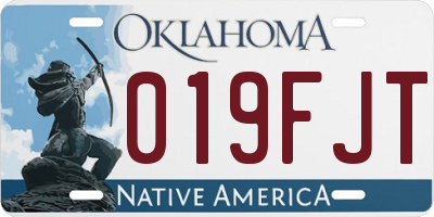 OK license plate 019FJT