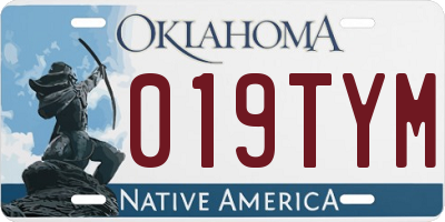 OK license plate 019TYM