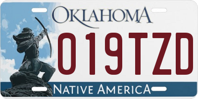 OK license plate 019TZD