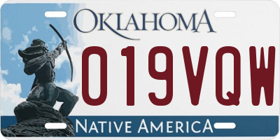 OK license plate 019VQW