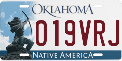 OK license plate 019VRJ
