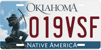 OK license plate 019VSF
