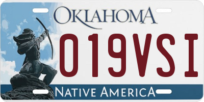 OK license plate 019VSI