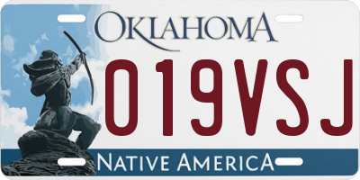 OK license plate 019VSJ
