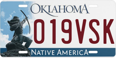 OK license plate 019VSK