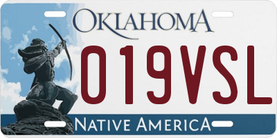 OK license plate 019VSL