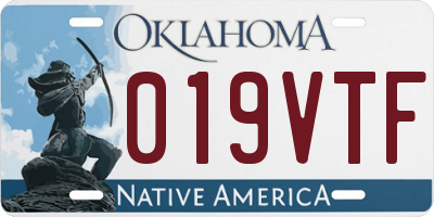 OK license plate 019VTF