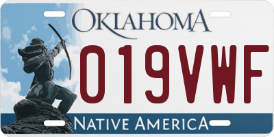OK license plate 019VWF