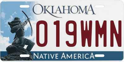 OK license plate 019WMN