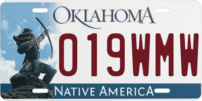 OK license plate 019WMW