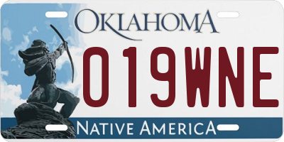 OK license plate 019WNE