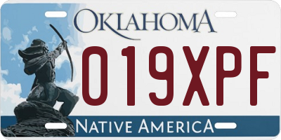 OK license plate 019XPF